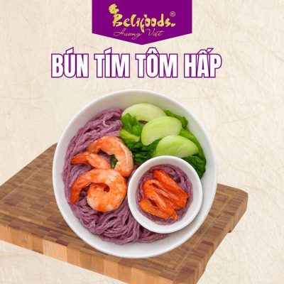 Công thức 4: Bún tím tôm hấp – món ngon “healthy” chuẩn nhà hàng