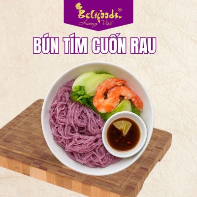 Công thức 6: Bún tím cuốn rau – gọn nhẹ cho bữa tối