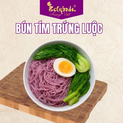 Công thức 2: Bún tím trứng luộc – bữa sáng nhanh gọn
