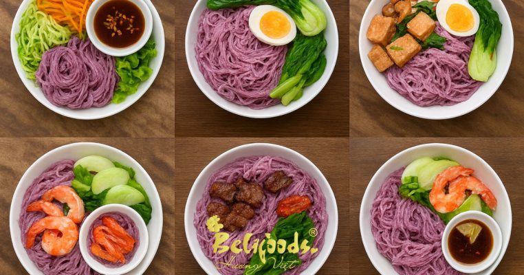 7 Công thức chế biến bún khoai lang tím Belifoods cho dân văn phòng bận rộn
